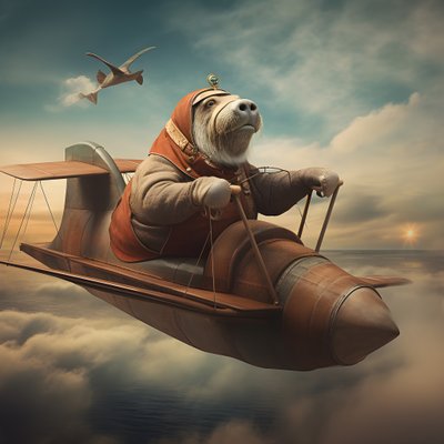 En valross flyger ett plan 1 av Kurt Heppke