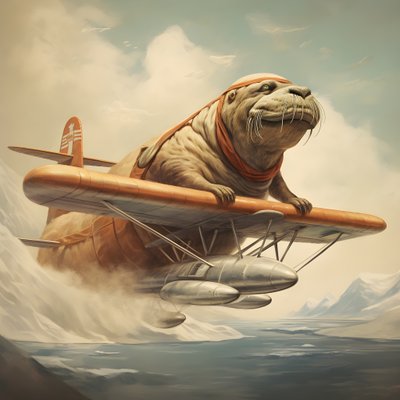 En valross flyger ett plan 3 av Kurt Heppke