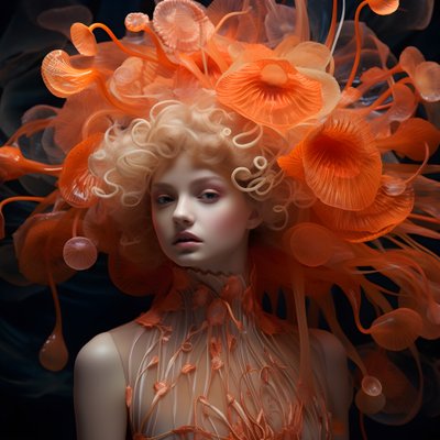 Ett nära porträtt av den vackra undervattens Actinia Sea Anemones Flower Goddess 1 av Kurt Heppke