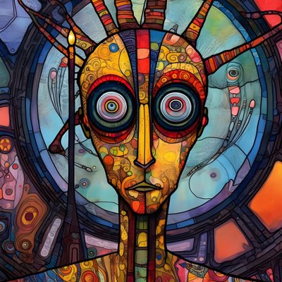 Carnival Cajun Swamp Mutant Sci-Fi Droid, i konstnärlig stil av Tim Burton och Beksinski 4 av Kurt Heppke