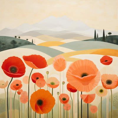 Vallmo i Toscana 2 av Kurt Heppke