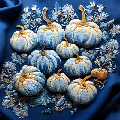Stickereikubisse i Blautoenen 1 av Kurt Heppke