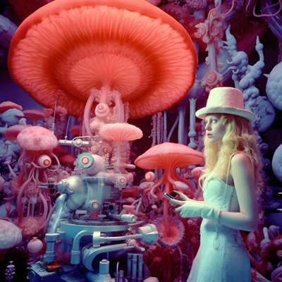Superupplöst elektronmikroskop skott av kvinna i konstnärlig stil av David LaChapelle 4 av Kurt Heppke