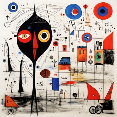 Surrealistiska illustrationer av Joan Miró. 2 av Kurt Heppke