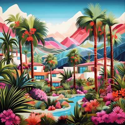 detaljerad illustration av Palm Springs 3 av Kurt Heppke