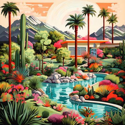 detaljerad illustration av Palm Springs 4 av Kurt Heppke