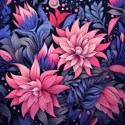 en blombukett i rosa och blått 1 av Kurt Heppke