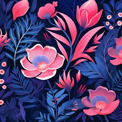 en bukett blommor i rosa och blått 4 av Kurt Heppke