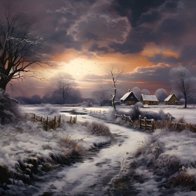 snöigt landskap. En mediefarm 4 av Kurt Heppke