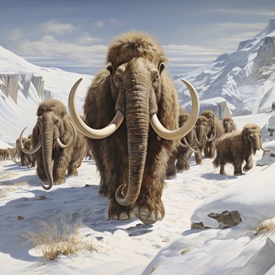 woolie mammutflock i tundran 1 av Kurt Heppke
