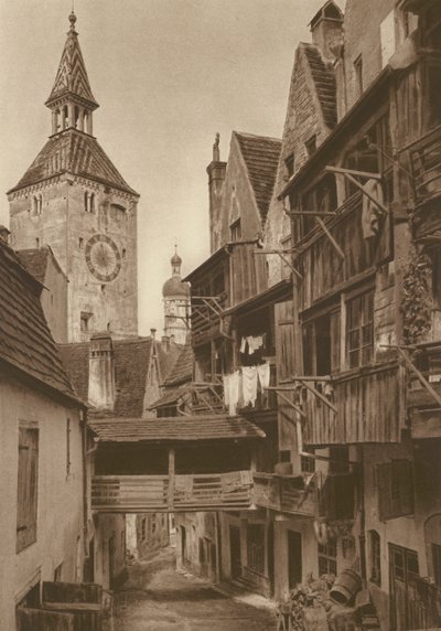 Landsberg am Lech, The Hexenwinkel; Landsberg på Lech, "Hexenwinkel" (s/v foto) av Kurt Hielscher