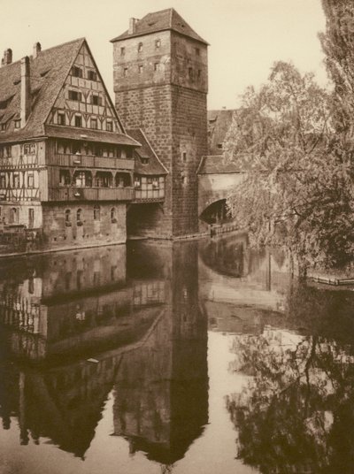 Nurnberg, Der Henkersteg; Nürnberg, "Henkersteg" (s/v foto) av Kurt Hielscher
