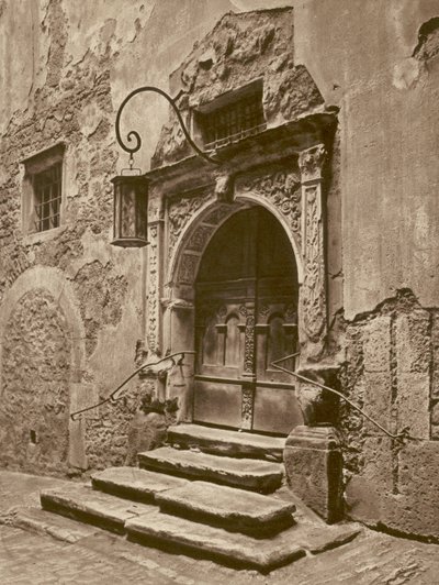 Rothenburg o d T, Portal des alten Rathauses; Rothenburg-on-the-Tauber, dörröppningen till det gamla rådhuset (s/v foto) av Kurt Hielscher