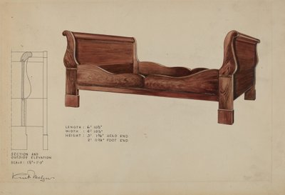 Slädsäng, ca. 1936. av Kurt Melzer
