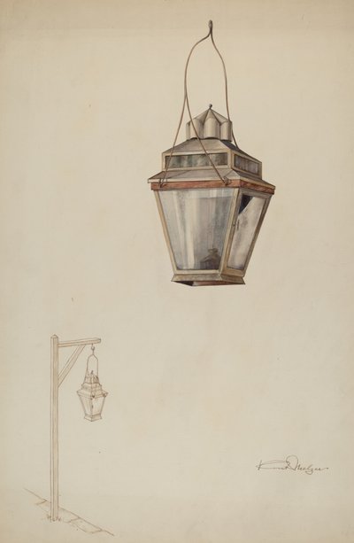 Spermolja gatulampa, ca. 1937. av Kurt Melzer