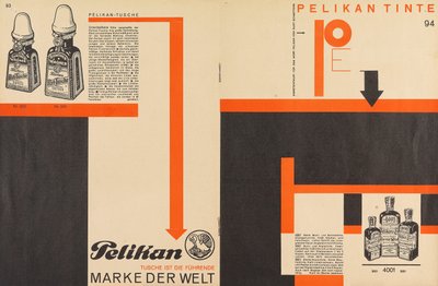 Annons Merz 11 Pelican Ink, 1924. av Kurt Schwitters