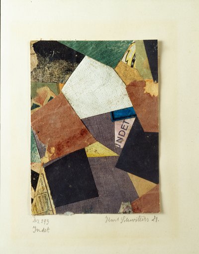Merz 293 Collage av Kurt Schwitters (1887-1948) 1921 Privat samling av Kurt Schwitters