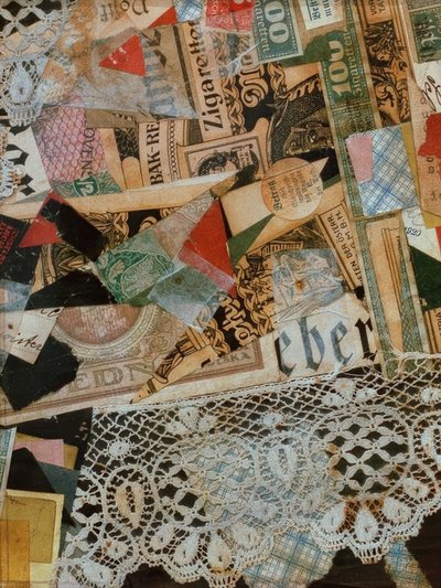 Merz ritning 297 gul av Kurt Schwitters