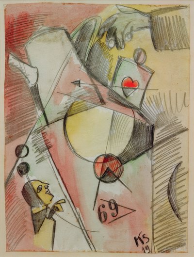 N akvarell 1. (Hjärtat går från socker till kaffe) av Kurt Schwitters