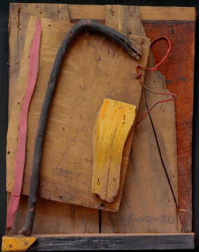 Namnlös (Merz-bild rosa-gul) av Kurt Schwitters
