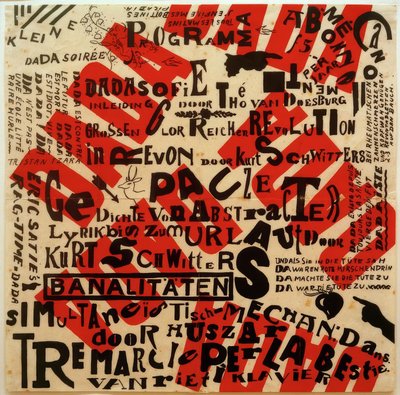 Affisch för en liten Dada-safté av Kurt Schwitters