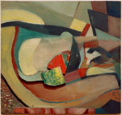 Lättnad med en röd fot av Kurt Schwitters