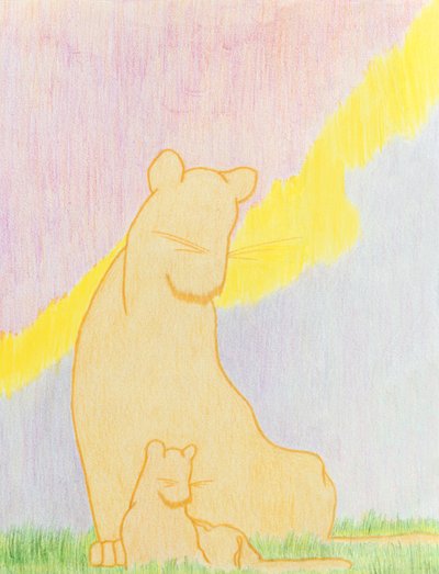 Two of a Kind, 2006 (färgpenna på papper) av Kurtis L. Miller