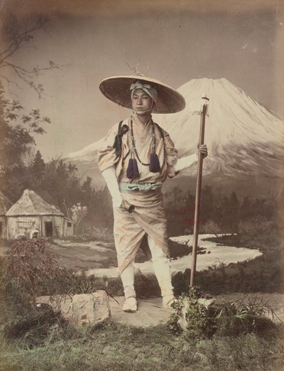 Pilgrim på väg upp för Fujiyama av Kusakabe Kimbei