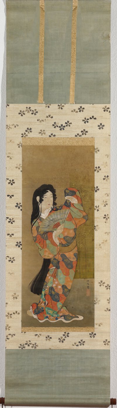 Ung dansare med solfjäder av Kuwagata Keisai