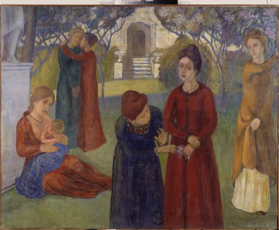 Blommornas språk. Målning av Kuzma Sergeevich Petrov Vodkin (Petrov-Vodkin) (Kouzma Petrov Vodkin) (Petrov-Vodkin) (1878-1939), olja på duk av Kuzma Sergeevich Petrov-Vodkin
