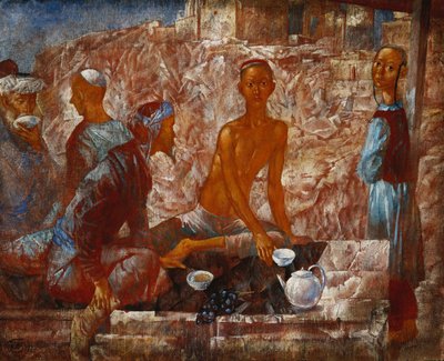 Samarkand Scen av Kuzma Sergeevich Petrov-Vodkin
