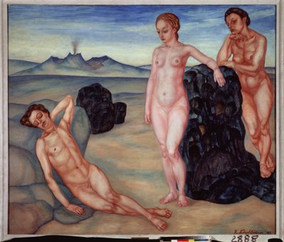 En dröm. Målning av Kuzma Sergeevich Petrov Vodkin (Petrov-Vodkin) (Kouzma Petrov Vodkin) (Petrov-Vodkin) (1878-1939), olja på duk av Kuzma Sergeevich Petrov-Vodkin