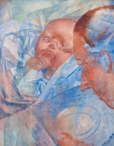 Mor och barn, 1922 av Kuzma Sergeevich Petrov-Vodkin