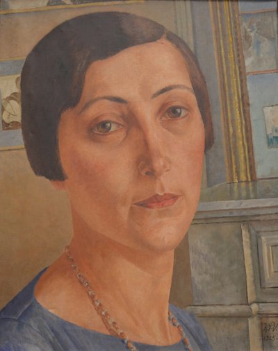 Porträtt av Salomea Nikolajevna Andronikova 1888-1982. av Kuzma Sergeevich Petrov-Vodkin