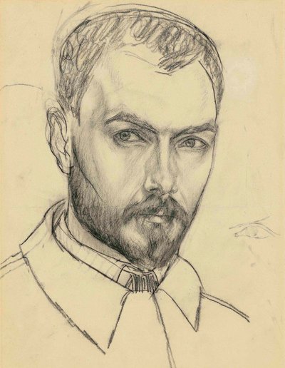Självporträtt. av Kuzma Sergeevich Petrov-Vodkin