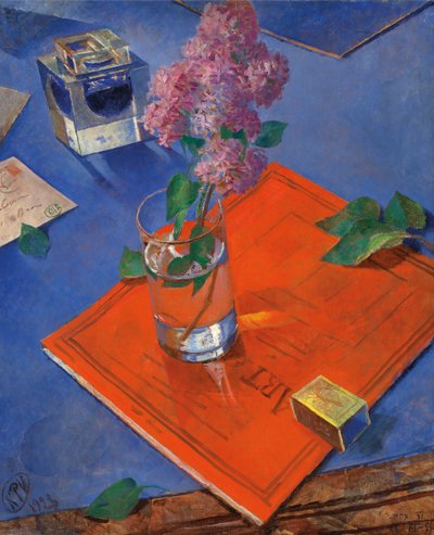 Stilleben med syren, 1928. av Kuzma Sergeevich Petrov-Vodkin