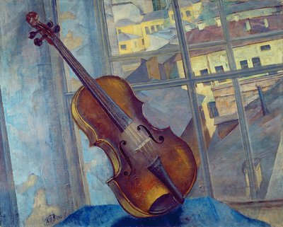 Violin, 1918 av Kuzma Sergeevich Petrov-Vodkin