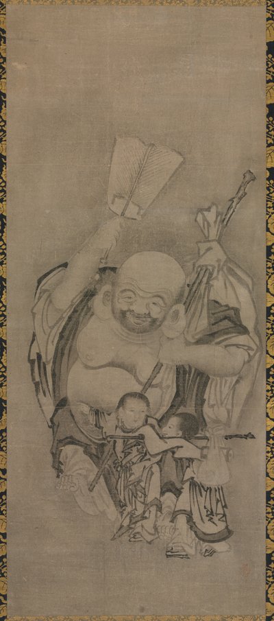 Hotei med daoistiska odödliga: Hotei, ca. 1575-1600. av Kyūseki Tomonobu