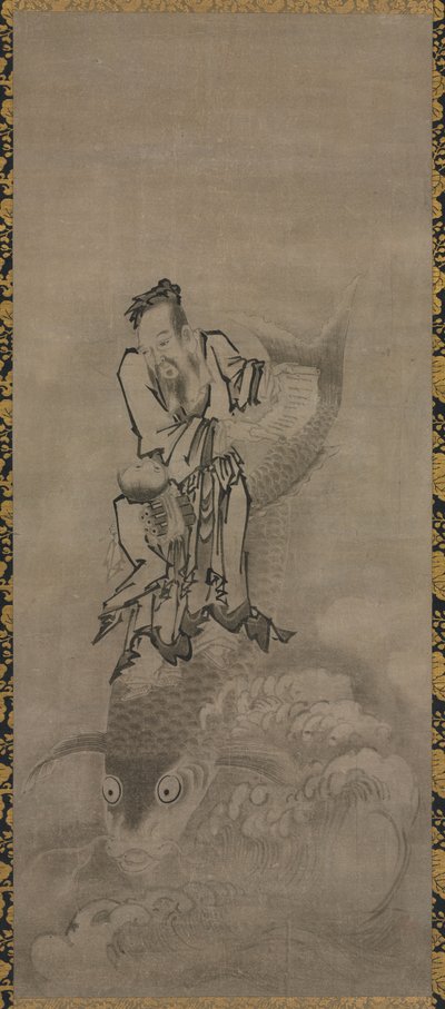 Hotei med daoistiska odödliga, sent 1600-tal-tidigt 1700-tal. av Kyūseki Tomonobu