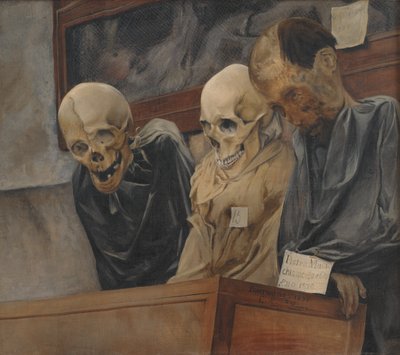 Tre dödskallar från Capuchin-klostret i Palermo av Laurits Andersen Ring