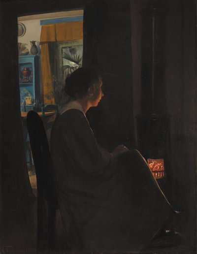 Skymning. Konstnärens fru av Laurits Andersen Ring