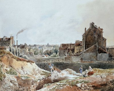 Montmartre 1833 av Goblain (stenbrott) av L. Goblain
