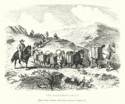 The Pack-Horse Convoy (gravyr) av L. Huard