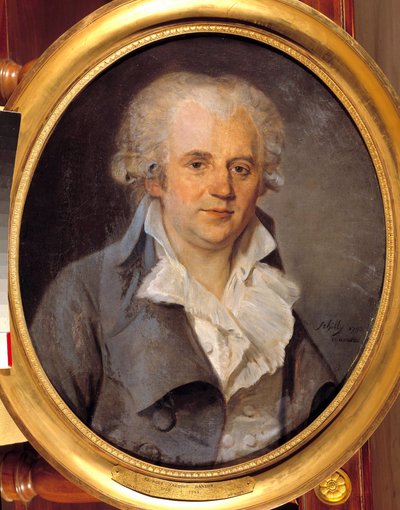 Porträtt av Georges Jacques Danton, konventionell advokat (1759-1794) 12 augusti av L. L. Schilly