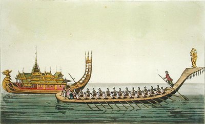 Burmesiska skepp, illustration från 