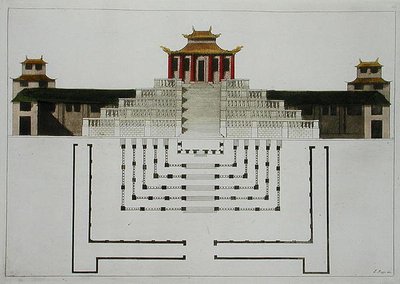 Grundritning av taoistiska tempel och paviljong, skylt 10 från 