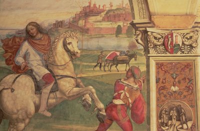Man till häst, från St. Benedictus liv av L. Signorelli