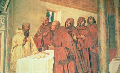 Att ta nattvarden, från St. Benedictus liv av L. Signorelli