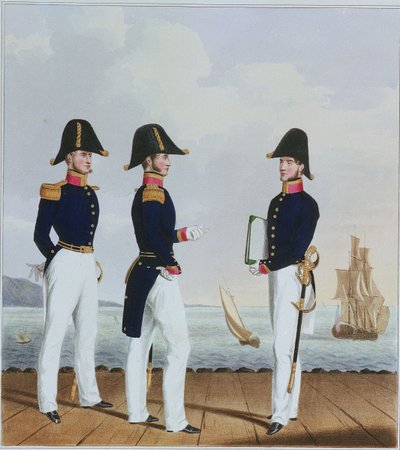 Kostym för Royal Navy  Marines. Portföljförvaltare och kaptenens kontorist av L. and Eschauzier St. Mansion