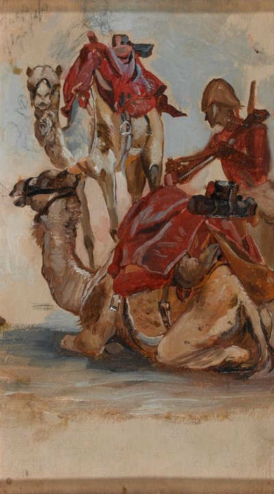 Brittisk soldat, Camel Corps, Egypten, 1:a Sudankriget, 1885 ca av Lady Butler